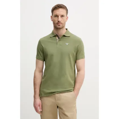 Zdjęcie Barbour polo bawełniane Tartan Pique Polo kolor zielony z aplikacją MML0012