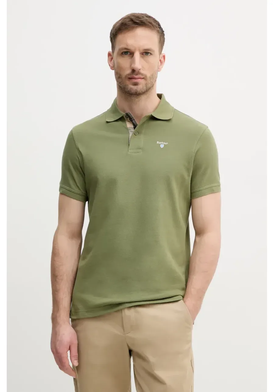obrazek 1 Barbour polo bawełniane Tartan Pique Polo kolor zielony z aplikacją MML0012