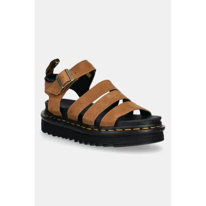 Zdjęcie Dr. Martens sandały zamszowe Blaire Sandal damskie kolor brązowy na platformie DM41123200