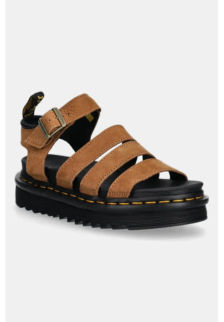 obrazek 1 Dr. Martens sandały zamszowe Blaire Sandal damskie kolor brązowy na platformie DM41123200