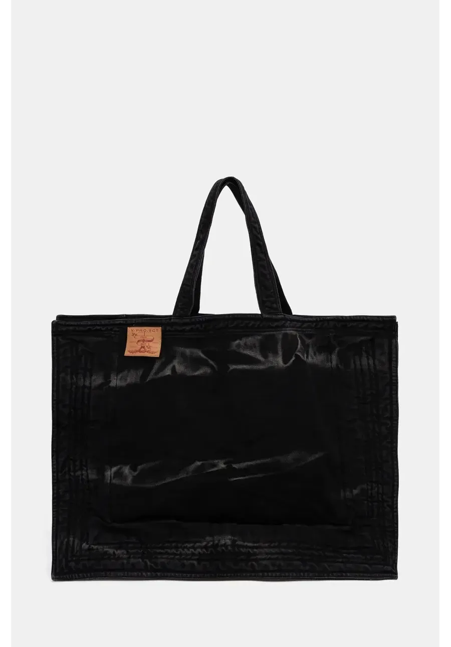obrazek 1 Y/Project torba jeansowa MAXI WIRE CABAS BAG kolor czarny 620BA005