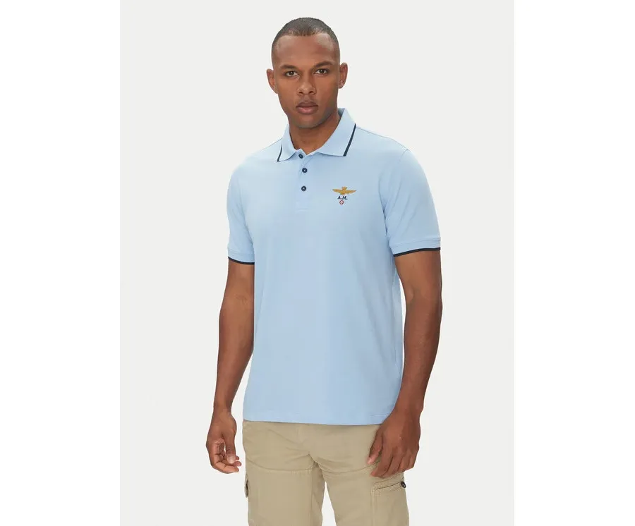 obrazek 1 Aeronautica Militare Polo 251PO1308P82 Błękitny Regular Fit