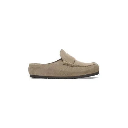 Zdjęcie Birkenstock klapki zamszowe Naples Wrapped LEVE męskie kolor beżowy 1029675