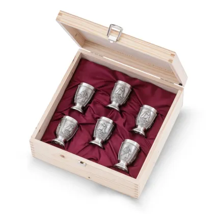 Zdjęcie Prezentowy komplet 6 kieliszków do wódki z motywem statków