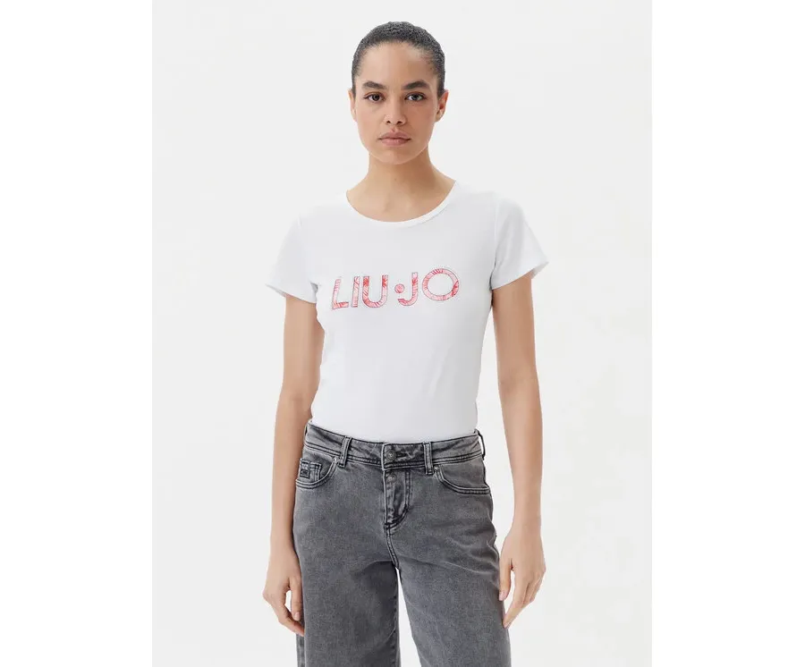 obrazek 1 Liu Jo Beachwear T-Shirt VA5154 JS003 Biały Regular Fit