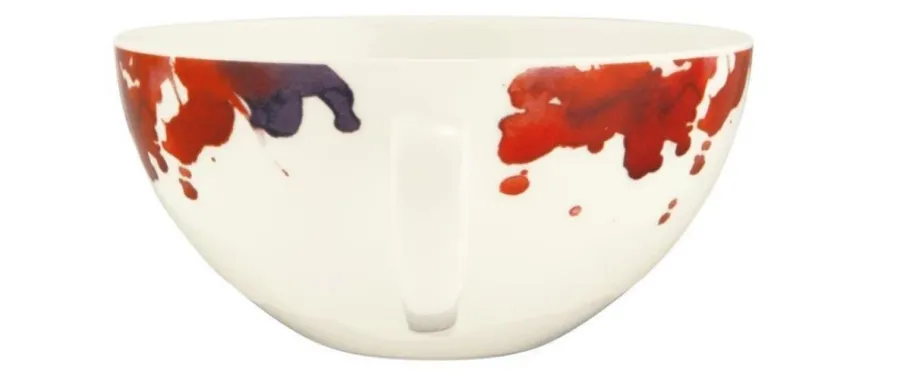 obrazek 3 Kremowa porcelanowa filiżanka do herbaty zdobiona motywem kwiatu geranium – Tettau
