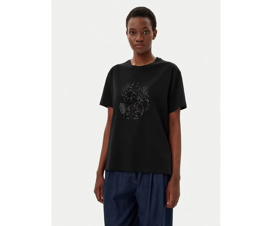 obrazek 1 Liu Jo T-Shirt WA5230 JS904 Czarny Regular Fit