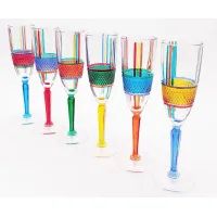 Zdjęcie Cudowny włoski zestaw 6 kieliszków Diamonds do szampana