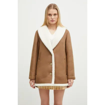 Zdjęcie A.P.C. kurtka Manteau Vanessa damska kolor brązowy przejściowa PSAJO-F01539