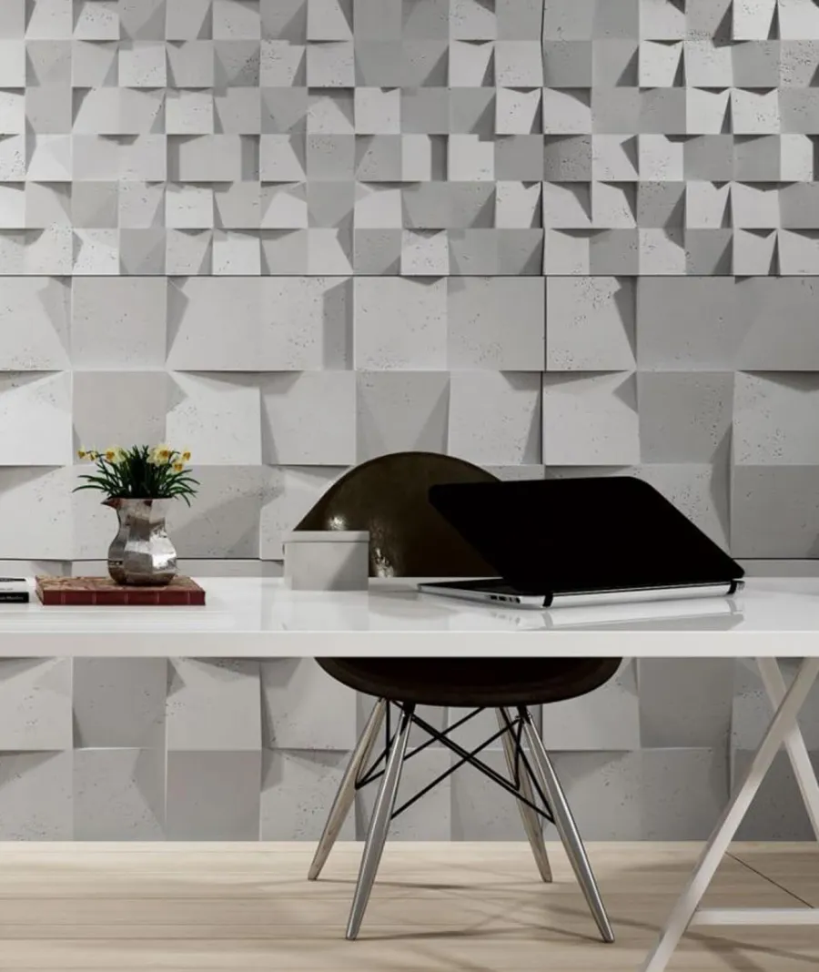 obrazek 1 60x60 cm VT - PB15 (S95 jasno szary - gołąbkowy) COCO - panel dekor 3D beton architektoniczny