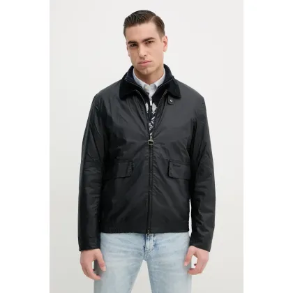 Zdjęcie Barbour kurtka bawełniana Newbury Wax Jacket kolor granatowy przejściowa MWX2449