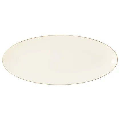 Zdjęcie Porcelanowy talerz do serwowania 43x19 cm zdobiony złotą obwódką - Seltmann Weiden