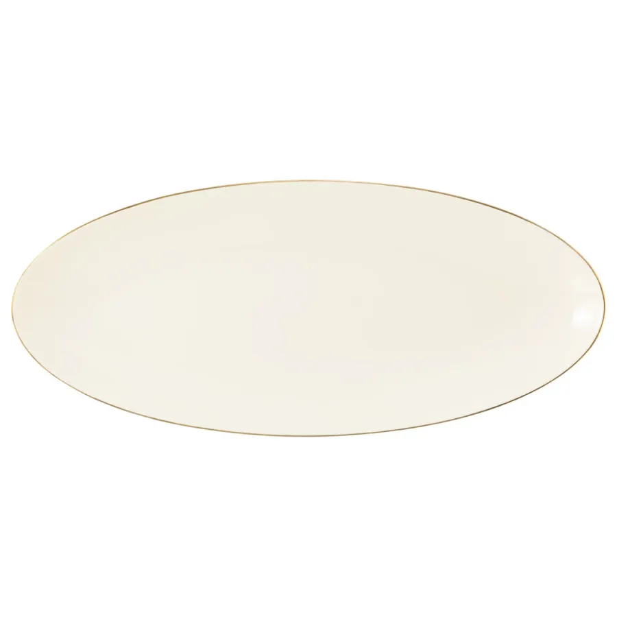 obrazek 1 Porcelanowy talerz do serwowania 43x19 cm zdobiony złotą obwódką - Seltmann Weiden