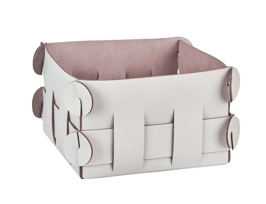 obrazek 1 Piękny mały koszyk Shlesser 13x13xH8 cm w kolorze perłowym