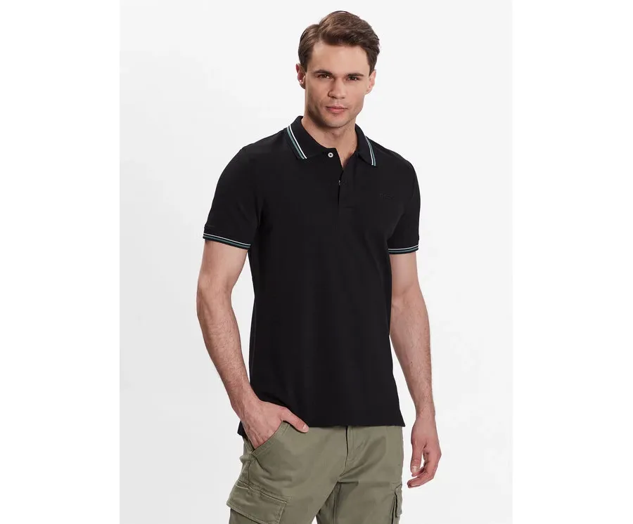 obrazek 1 Geox Polo Piquet M3510A-T2649 F9000 Czarny Regular Fit