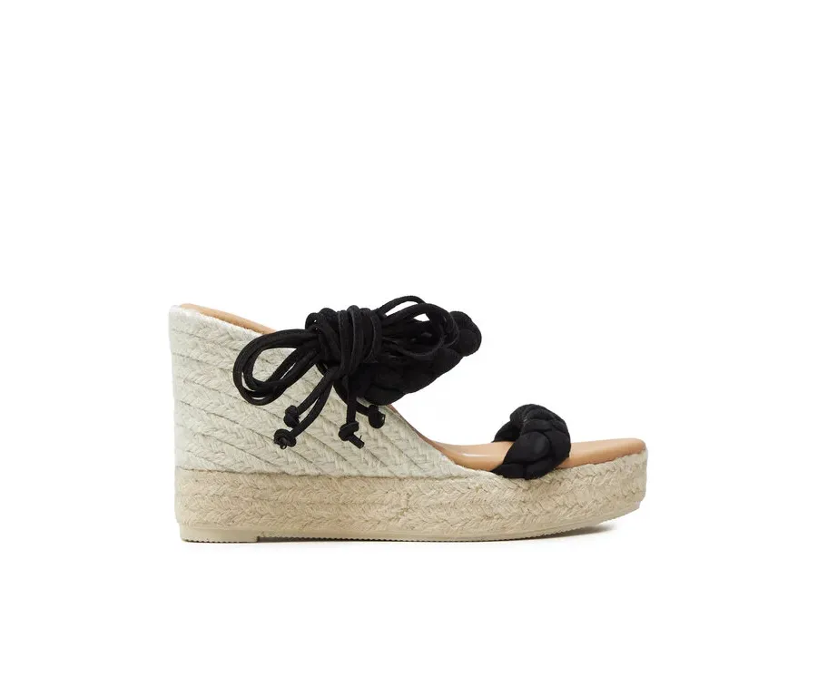 obrazek 1 Manebi Espadryle Hamptons Two Braided Bands Wedge Espadrilles K 1.0 WE Czarny