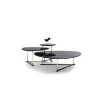 Picture Metal and marble - exclusive coffee table 55x55x52cm from Italy - Ulivi Salotti