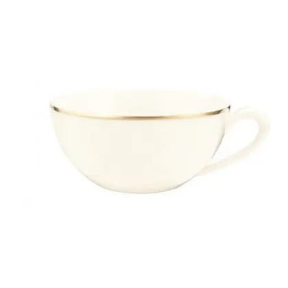 Zdjęcie Kremowa filiżanka do herbaty z porcelany ze złotą obwódką w stylu klasycznym – Tettau