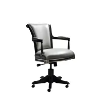 Picture Prestigious EMILY office armchair - ebony, silver, leather - Collecion Alexandra