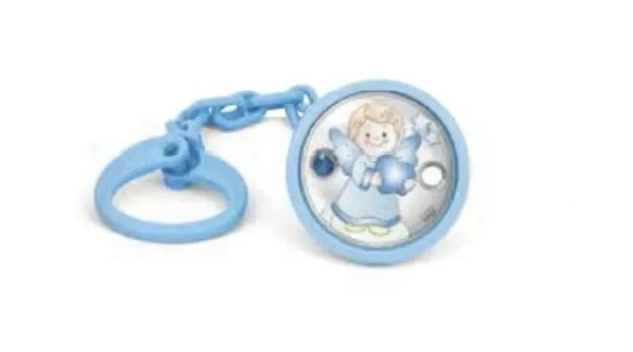 obrazek 1 Niebieski uchwyt na smoczek zdobiony aniołkiem