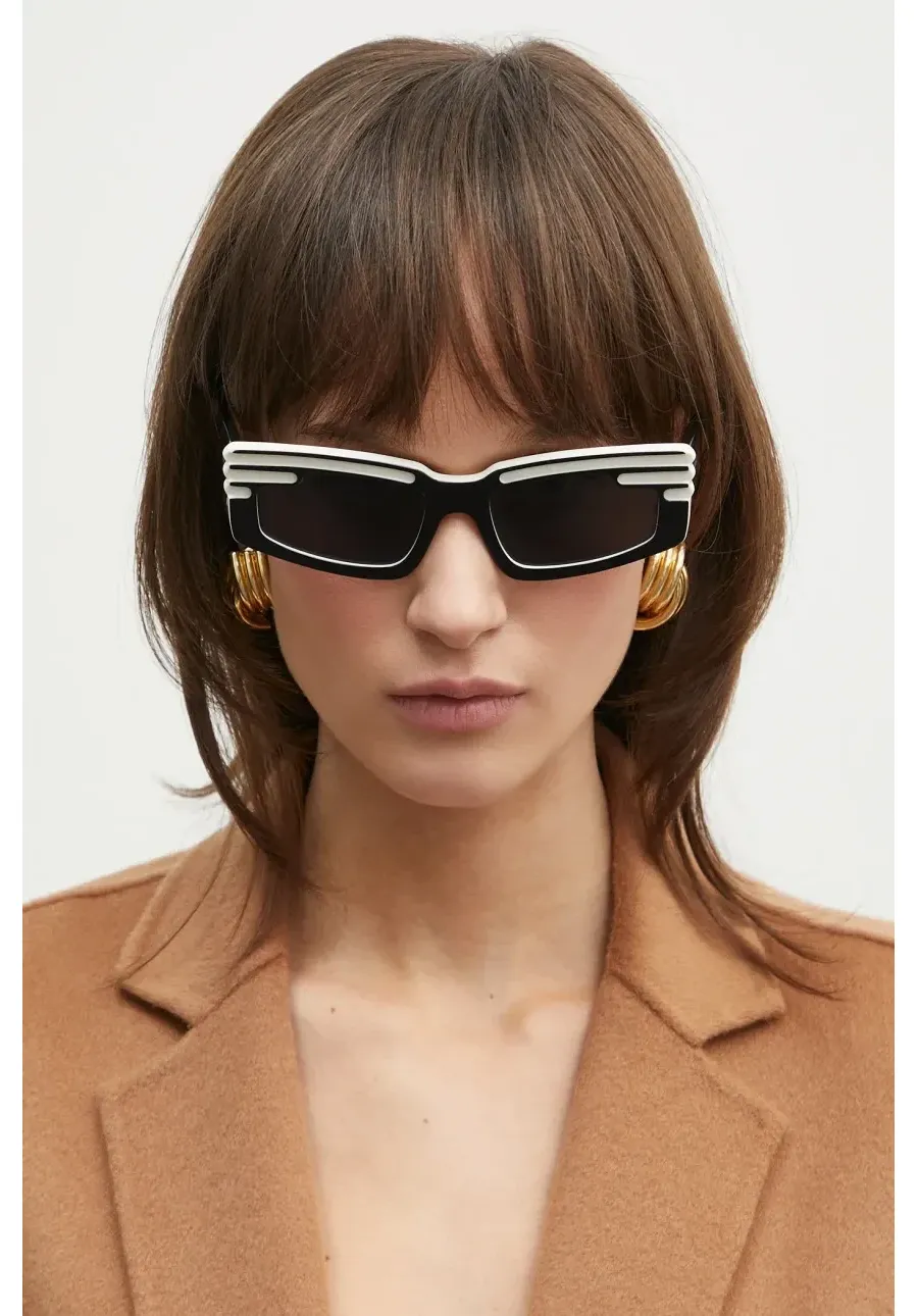obrazek 1 Fiorucci okulary przeciwsłoneczne Rectangular Wing damskie kolor czarny U01FPASU134AC03BK01