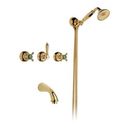 Zdjęcie Luksusowa bateria wannowa zewnętrzna z kolumną prysznicową i głowicą ceramiczną