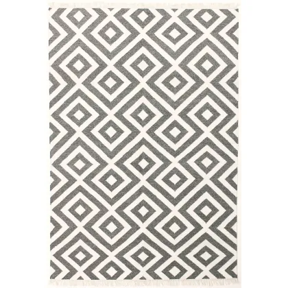 Picture Stylish black and white rhombus rug - CARPE DIEM DARK GRAY 7062