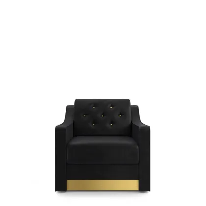 Zdjęcie Fotel z ozdobionymi ekskluzywnymi guzikami z odlewanego metalu H.90xL.85xP.96 cm