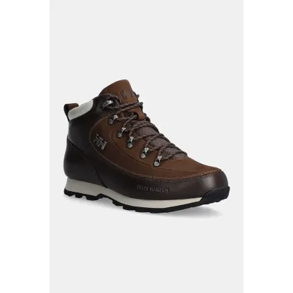 Zdjęcie Helly Hansen buty skórzane The Forester Premium męskie kolor brązowy lekko ocieplone 12030
