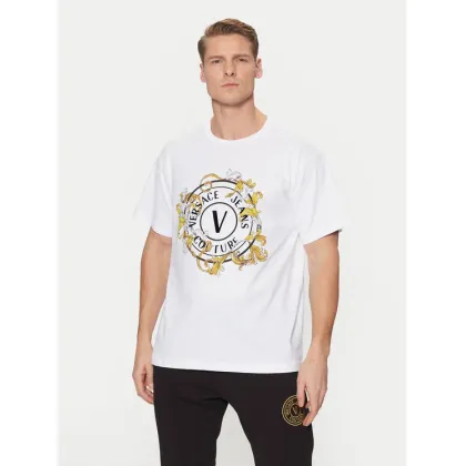 Zdjęcie Versace Jeans Couture T-Shirt 78GAHC01 Biały Regular Fit