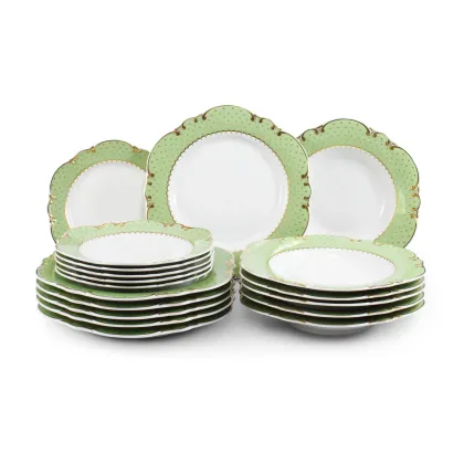 Zdjęcie 18-elementowy elegancki zestaw talerzy wykonany z porcelany – Rudolf Kampf