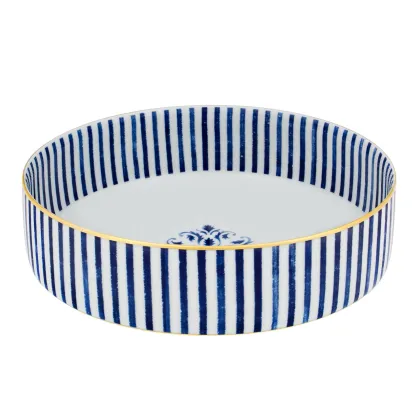 Zdjęcie Stylowa duża miska na sałatki Transatlântica z motywem w równoległe paski - Vista Alegre
