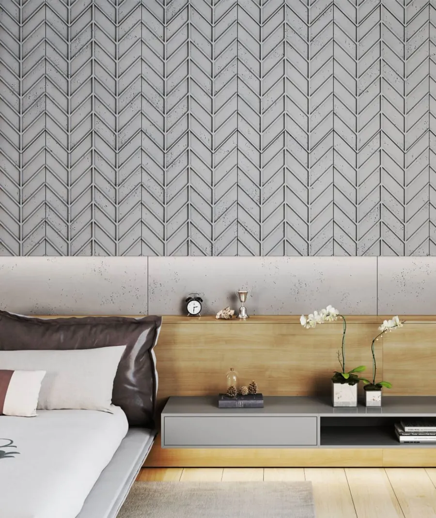 obrazek 1 93,9x60 cm VT - PB47 (S95 jasno szary - gołąbkowy) JODEŁKA - Panel dekor 3D beton architektoniczny