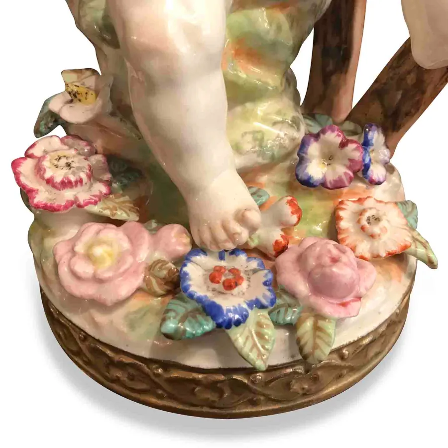 obrazek 9 Para aniołów z ręcznie malowanej porcelany polichromowanej