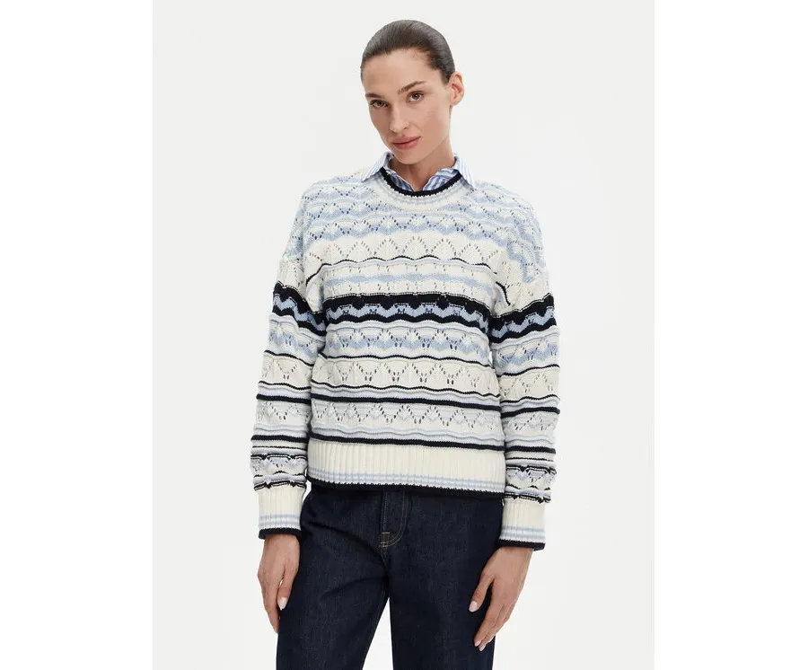 obrazek 1 Barbour Sweter Eloise LKN1615MI11 Błękitny Relaxed Fit