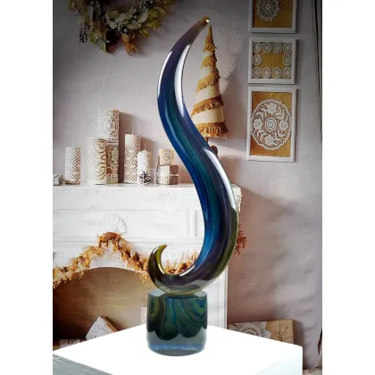 Zdjęcie Abstrakcyjna rzeźba w chalcedonie ze szkła Murano