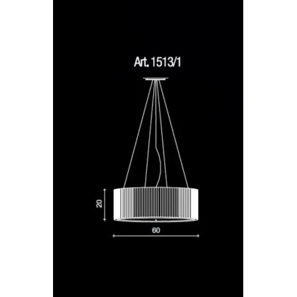 Zdjęcie Luksusowy żyrandol z dużym szyfonowym abażurem w kolorze kości słoniowej - Il Paralume Marina