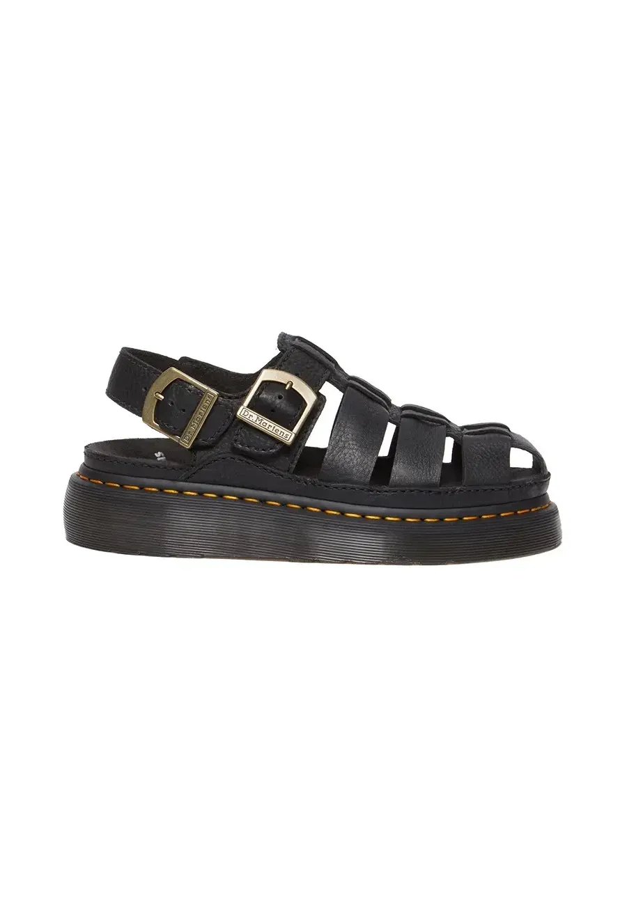 obrazek 1 Dr. Martens sandały skórzane Wrenlie damskie kolor czarny na platformie DM31524001