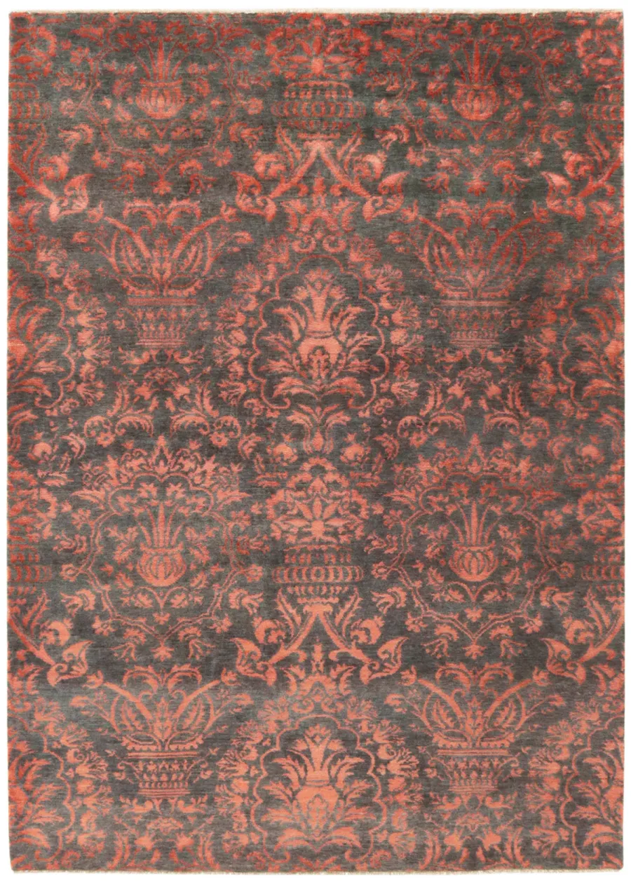 obrazek 1 Subtelny czerwony ekskluzywny dywan 3D - DAMASK 7094