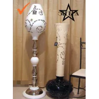 Zdjęcie Ceramiczna platynowo biała szampańska lampa