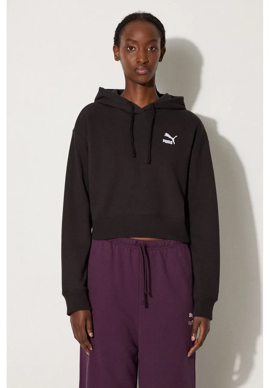 obrazek 1 Puma bluza bawełniana BETTER CLASSIC damska kolor czarny z kapturem z aplikacją 624229