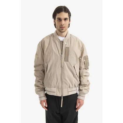 Zdjęcie Tom Wood kurtka bomber Purth Bomber Patched męski kolor beżowy przejściowa 22203.033-BEIGE
