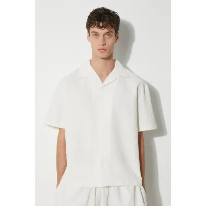 Zdjęcie MKI MIYUKI ZOKU koszula Seersucker Vacation Shirt męska kolor beżowy relaxed z kołnierzykiem klasycznym SEERSUCKER.VACATION.SHI