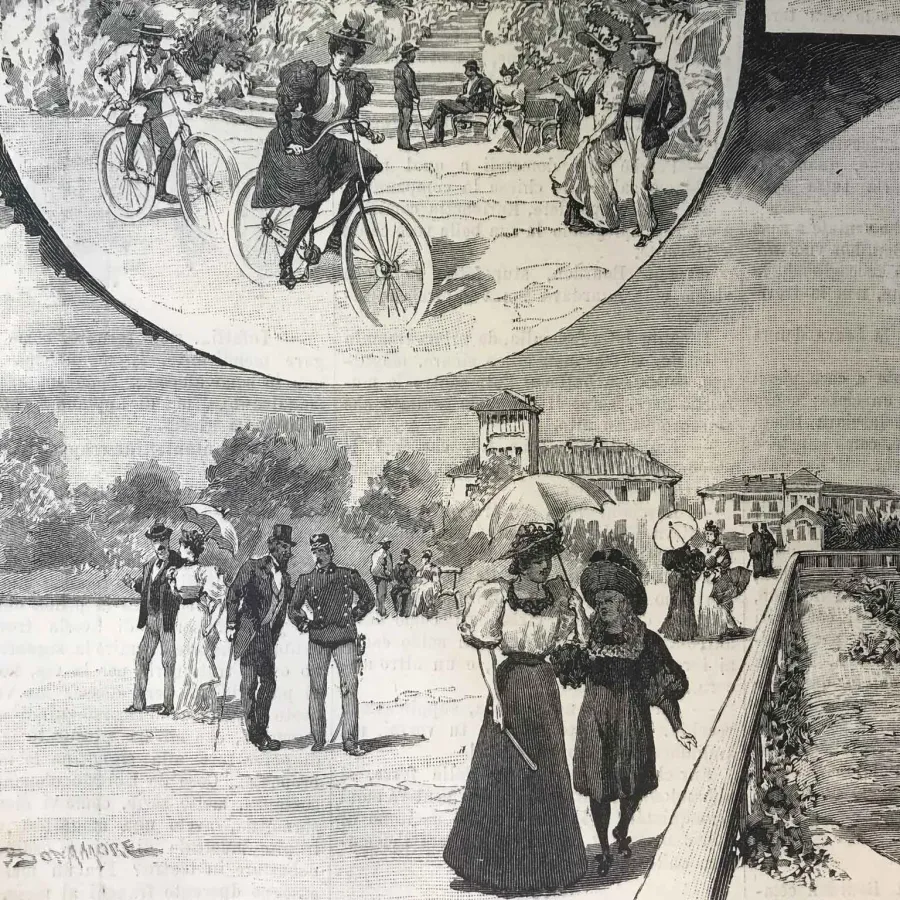 obrazek 3 Park Sempione w Mediolanie w 1895 r. Na podstawie ksylografii Illustrated Century of Sunday sporządzonej przez A. Bonamore