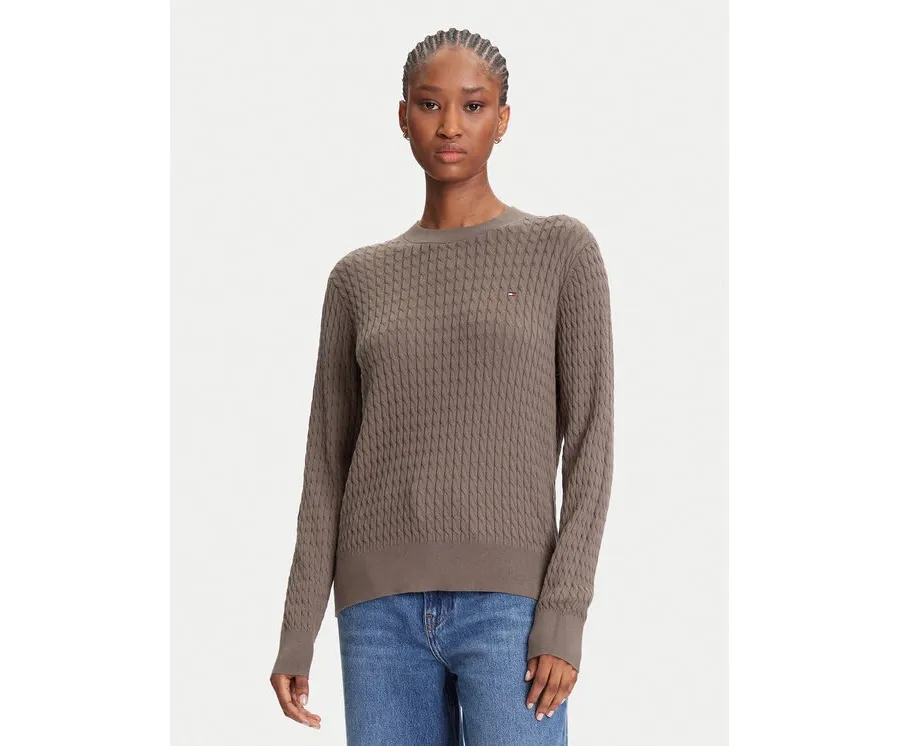 obrazek 1 Tommy Hilfiger Sweter Fine WW0WW44993 Brązowy Regular Fit