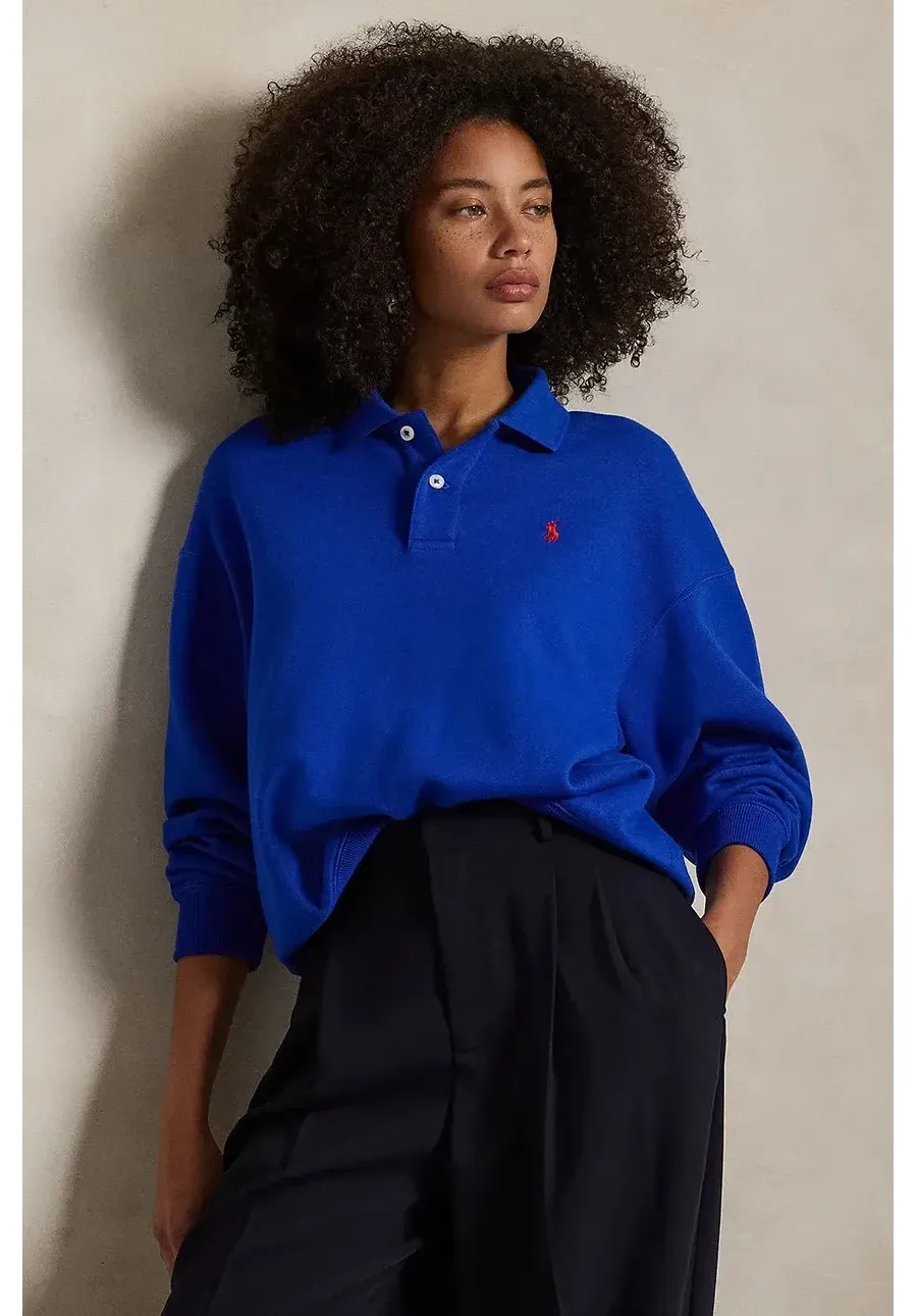 obrazek 1 Polo Ralph Lauren bluza damska kolor niebieski gładka 211947966