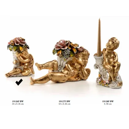 Picture Sitting angel with Swarovski flowers - Valle d'oro Patchi