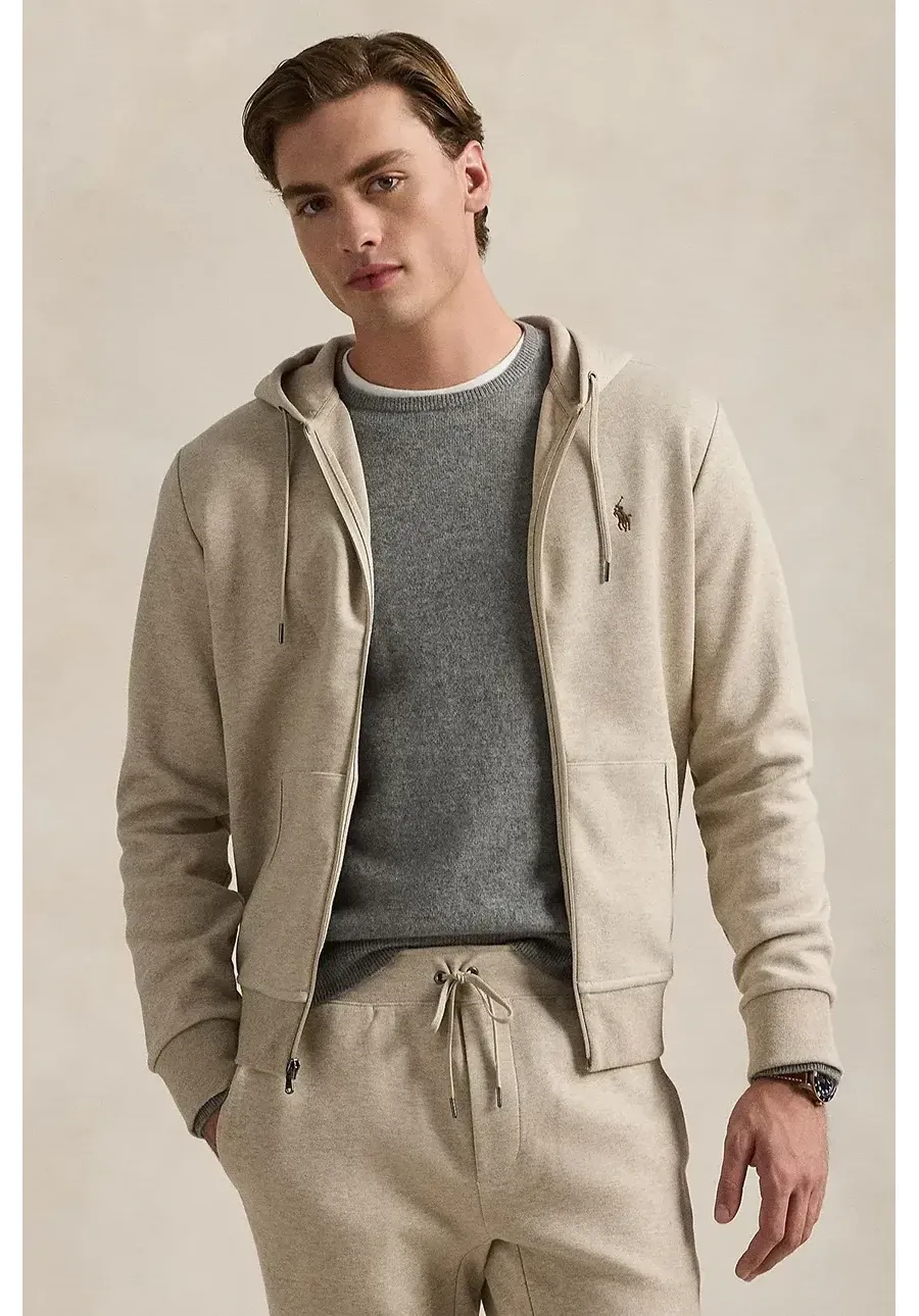 obrazek 1 Polo Ralph Lauren bluza męska kolor beżowy z kapturem gładka 710881517
