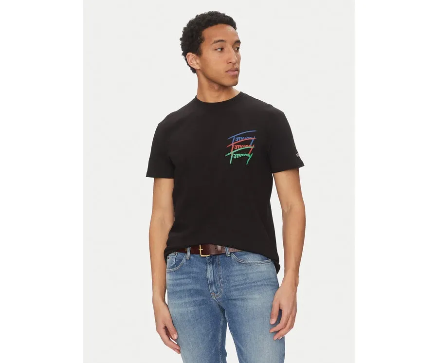 obrazek 1 Tommy Jeans T-Shirt Twisted Signature DM0DM20771 Czarny Regular Fit