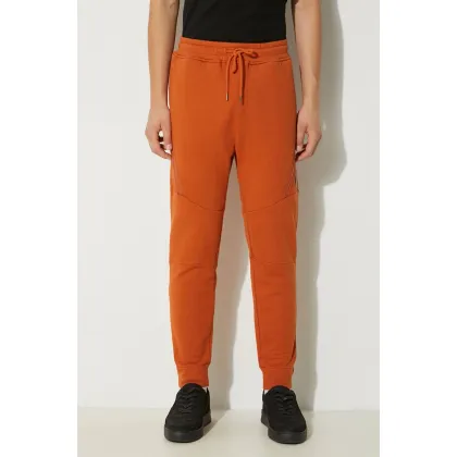 Zdjęcie C.P. Company spodnie dresowe bawełniane Diagonal Raised Fleece Lens Sweatpants kolor pomarańczowy gładkie 17CMSP084A005086W